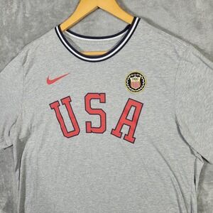 THE NIKE TEE USA Olympic Team UNITED STATES Team Tee T Shirt Mens Large Gray